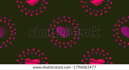Vector pattern of circle love on black background for decoration