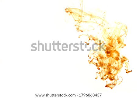 Granules particles dissolve in hot water