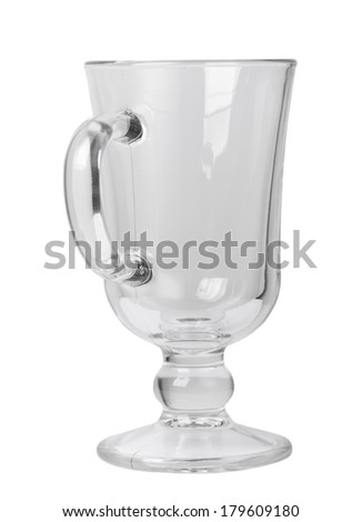 Empty glass with handle isolated on white background