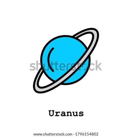 Uranus planet color icon vector