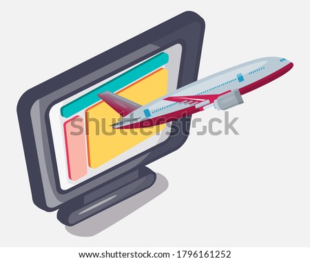 airline booking website concept icon vector illustration 