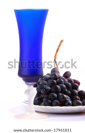 Grapes and glass for wine