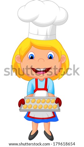 Little girl making cookies