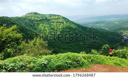 mountain with forest click in rainey season