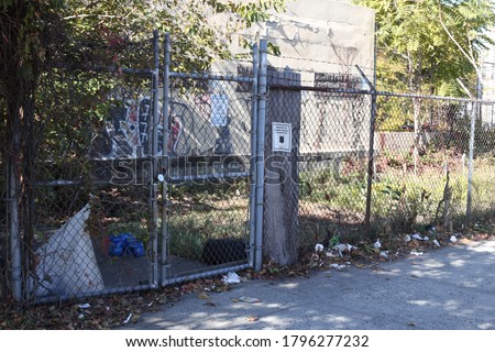 These are photos of a low income neighborhood in Brooklyn.  Royalty-Free Stock Photo #1796277232