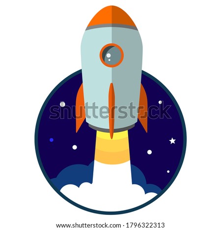 Rocket space ship vector illustration