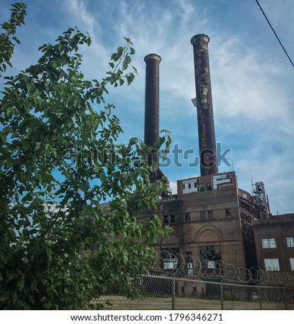 Abandoned Factory in New Orleans on a summer day.