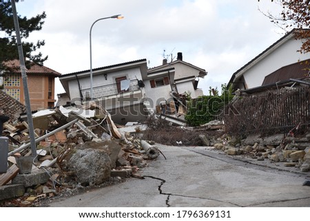 Amatrice, in the center of Italy, after the earthquake Royalty-Free Stock Photo #1796369131