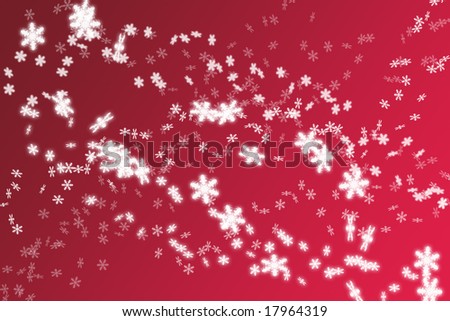 snowflakes on red background