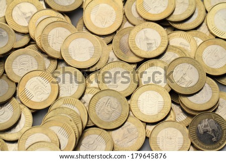 Photo lot of hungarian coins on the table