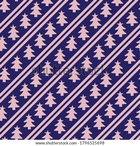 Christmas Pink Navy Holiday seamless pattern background for website graphics, fashion textiles