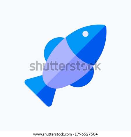 Fish Icon. Food and Equipment Icon. Perfect for website mobile app presentation and any other projects. Icon design flat style
