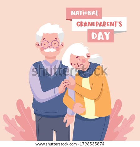 Happy Grandparents Day Flat Design Illustration Royalty-Free Stock Photo #1796535874