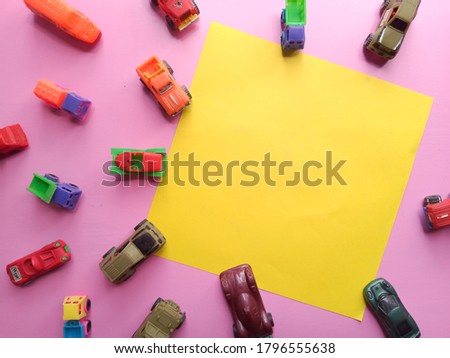 Top View Flat Lay Toys Car Photo Background Photo