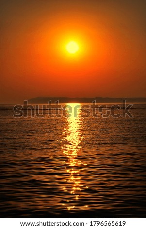 Sunset over the island of Hvar, Croatia