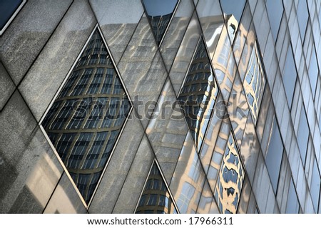 Editorial Use Only: Reflections of Building in Skyscraper Windows
(Release Information: Editorial Use Only. Use of this image in advertising or for promotional purposes is prohibited.)