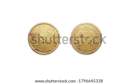 2006 50 Centavos Coin of Numista Front and Back Side Isolated on White Background