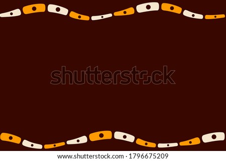 Seamless horizontal border pattern. Organic shapes. Regularly repeating structure of natural forms. Stylish texture. Smooth shapes. Vector brown, yellow and beige color background.