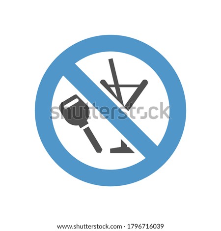 forbidden sign - gray blue icon isolated on white background