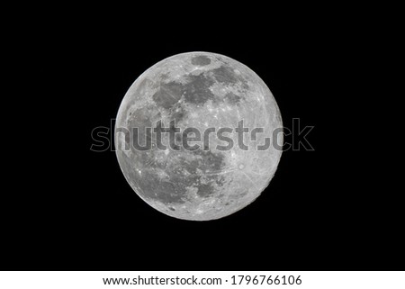 Close up full moon on night sky background