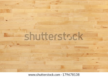Hardwood maple basketball court floor viewed from above Royalty-Free Stock Photo #179678138