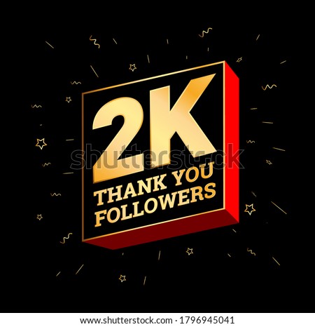 2k followers thanks at social media post