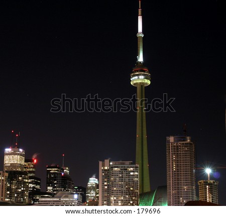 Toronto cityscape night scene.