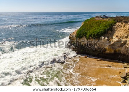 Beautiful ocean view with wave, Natural Bridges State Beach, Santa Cruz