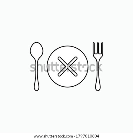Hunger Poverty Icon. No Food Symbol - Vector.
