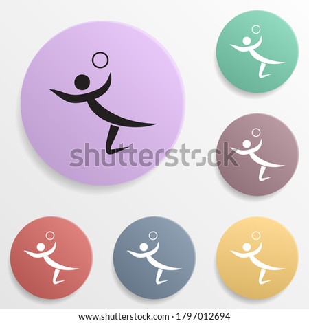Beach volleyball badge color set icon. Simple glyph, flat vector of sport icons for ui and ux, website or mobile application