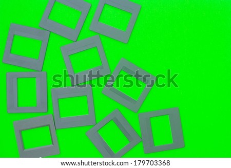 slides on green background