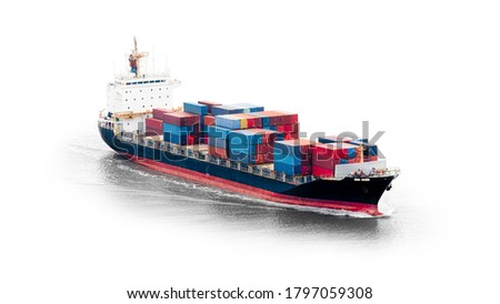 Container Cargo ship isolated on white background, Freight Transportation and Logistic, Shipping Royalty-Free Stock Photo #1797059308