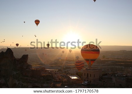 Flying Colorful Balloons in Cappadocia Skies Early Morning