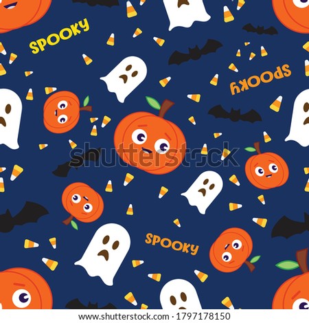 Colorful Halloween pattern backgrounds. Can be used for your design projects, shirt pattern, DIY. Halloween concept. Vector Illustration.