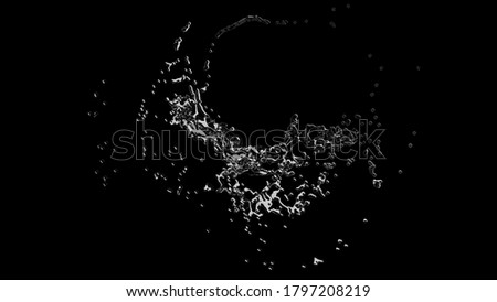 The stream of water, the circular motion, 3D, realistic picture.