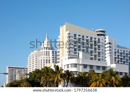 Art Deco district at Collins Avenue, South Beach, Miami Beach, United Staes