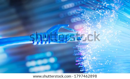 network cable with fiber optical background