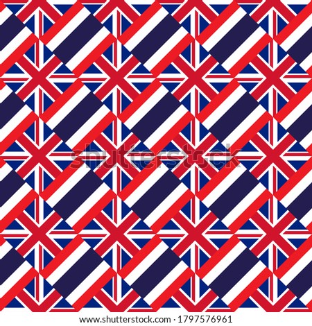 united kingdom and thailand flag. vector background