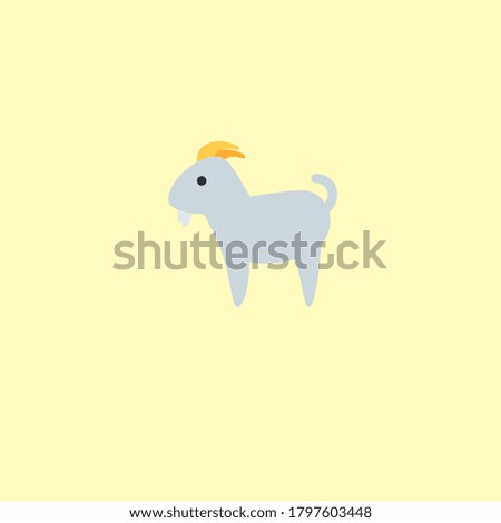 Cute goat cartoon as background