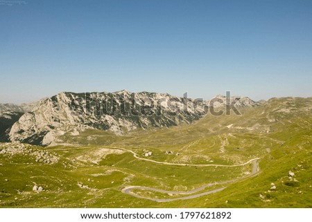 Beautiful view mountainous landscape in Durmitor National Park (Montenegro)