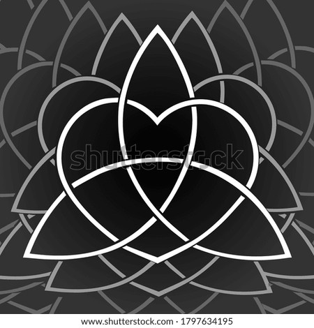 Сeltic knot of love on a black background, vector image.