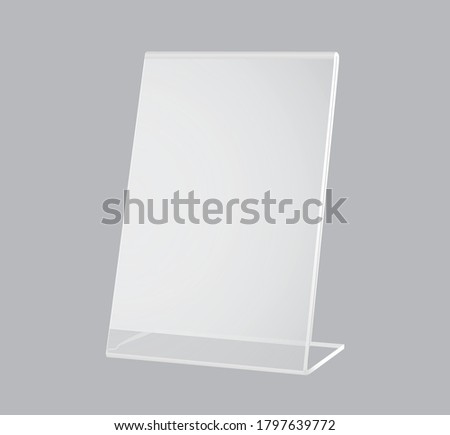 Design elements presentation template. Blank rectangular stand for A4 paper page with realistic shadows. Element for advertising and promotional messages isolated on a white background. Vector eps 10 Royalty-Free Stock Photo #1797639772