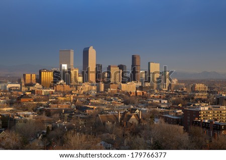 Dawn Breaks Over Downtown Denver Skyline