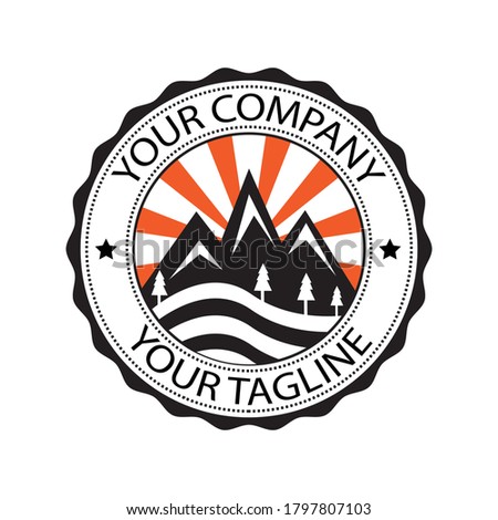 Vintage mountain look badge logo