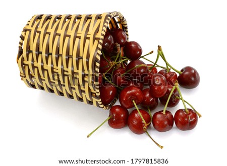Fresh cherry fruits isolated on white background