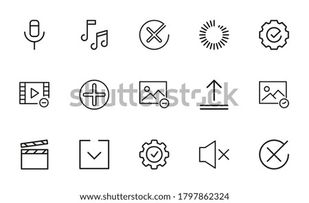 Vector line icons collection of basic. Vector outline pictograms isolated on a white background. Line icons collection for web apps and mobile concept. Premium quality symbols