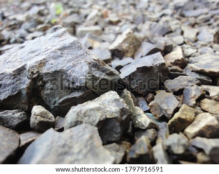 River Rock Fragment in Winter       