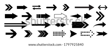 Set flat arrows vector with isolated on white background. Collections for web design, interface and more. Royalty-Free Stock Photo #1797925840