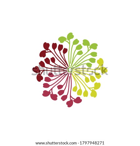 simple vector of colorful microgreens