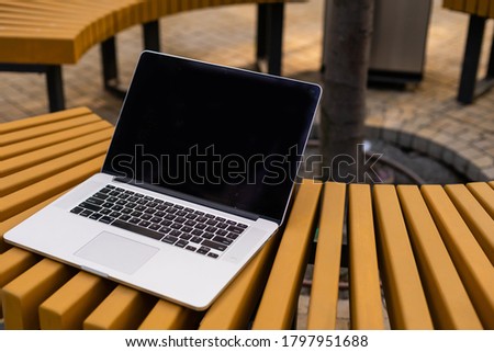 laptop in coffee shop - vintage effect style pictures